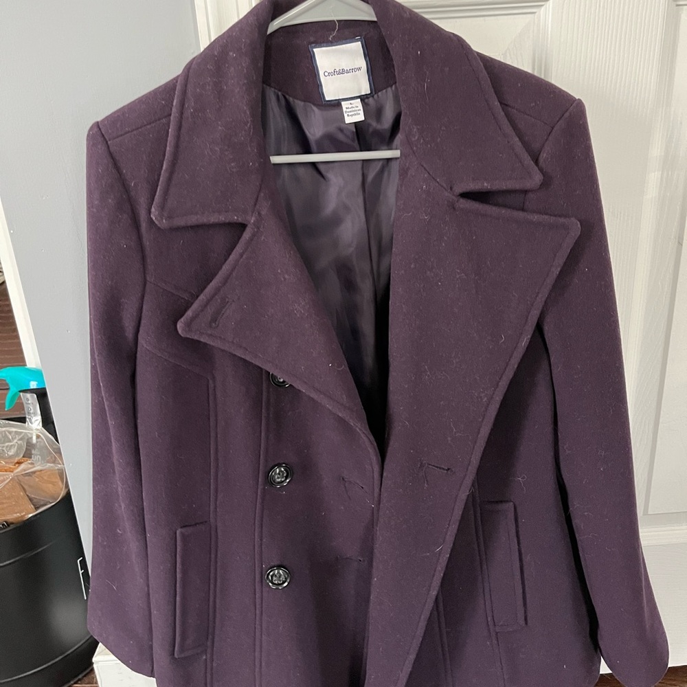 Croft and barrow purple pea coat